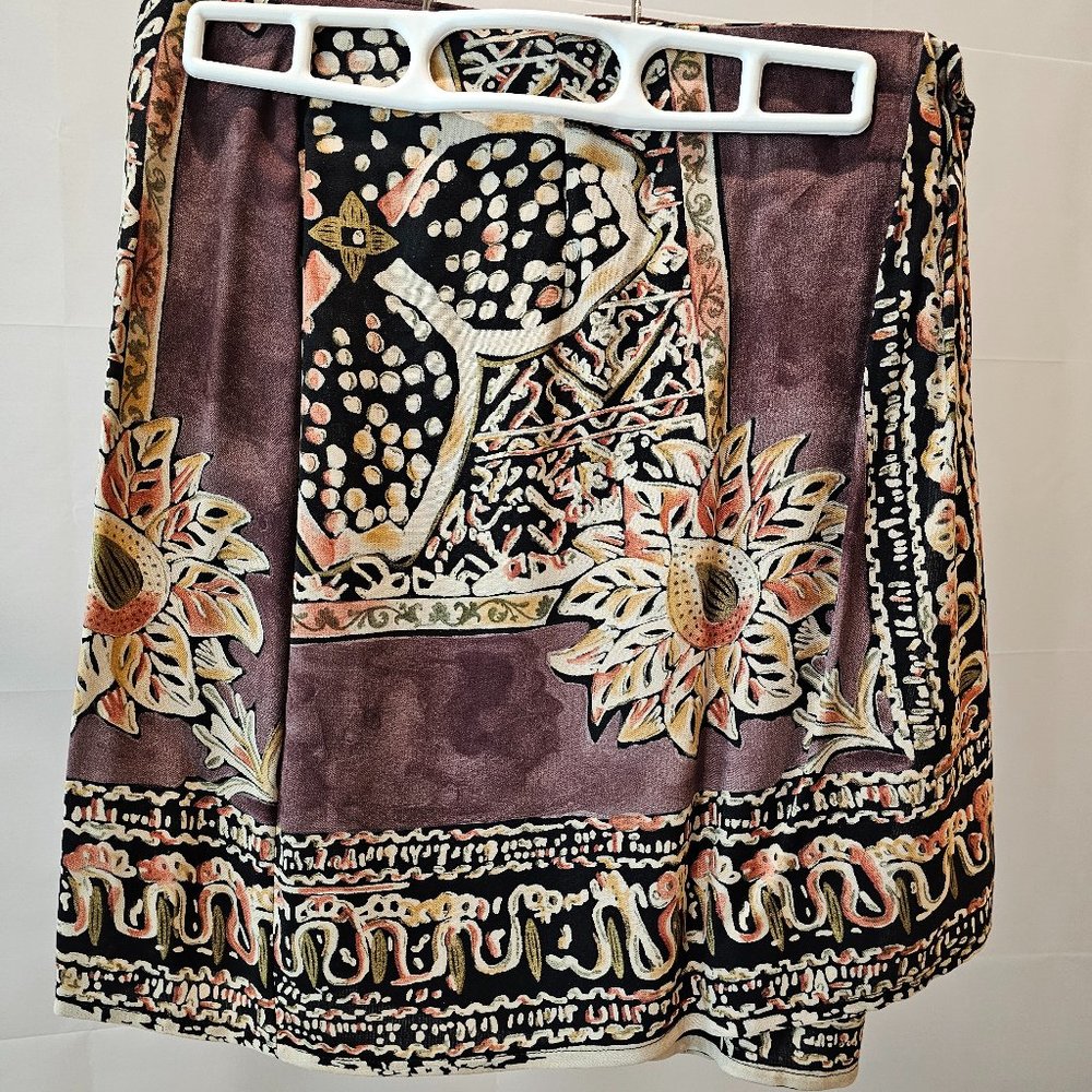 NWOT Tracy Evans Brown / tan / rust wrap-around skirt - Size 7